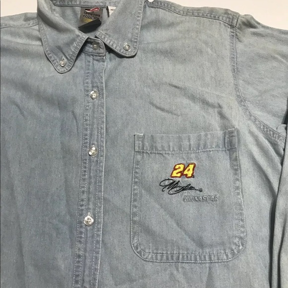 Vintage 90s Nascar Jeff Gordon Denim Button down - Picture 3 of 6